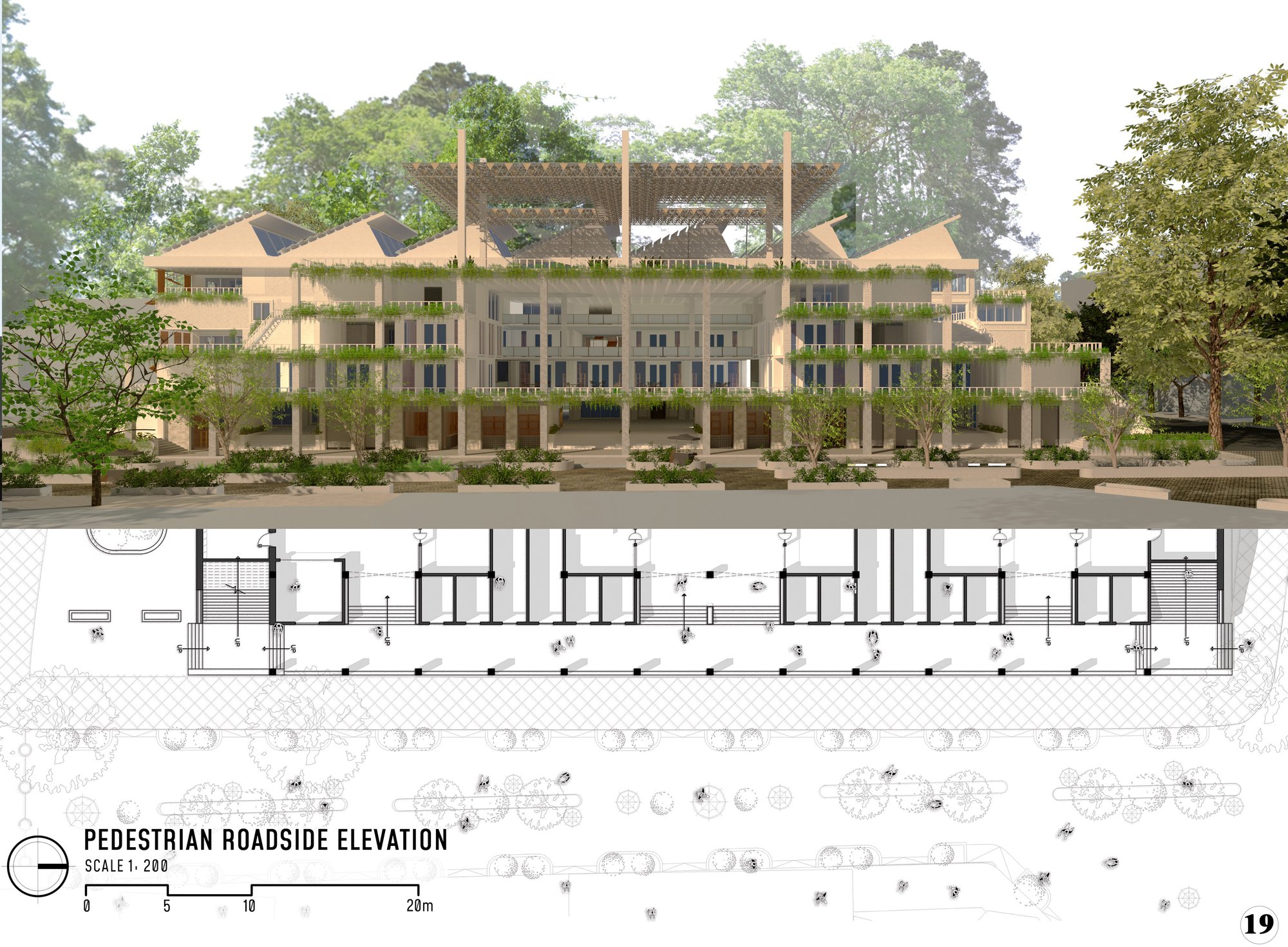 Sheet 19 - Pedestrainized Streetside Elevation