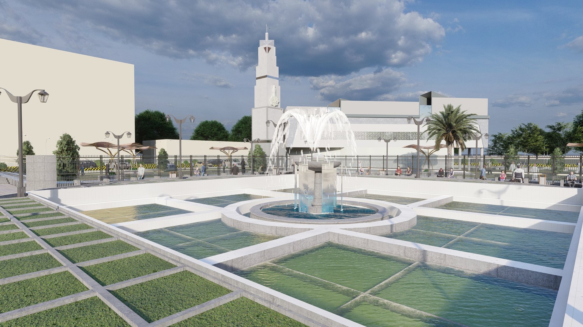 Piazza- central fountain