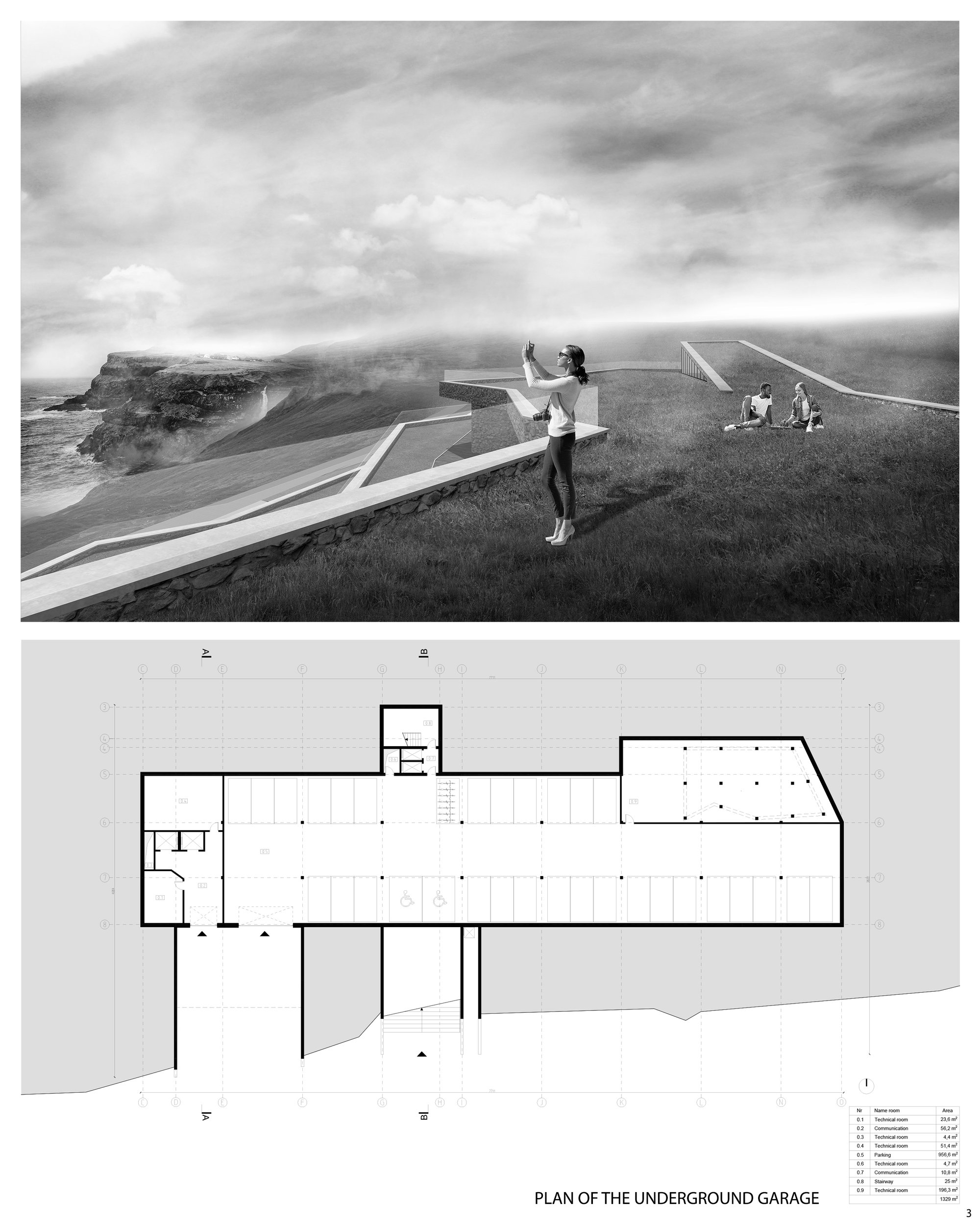 Plan of the underground garage