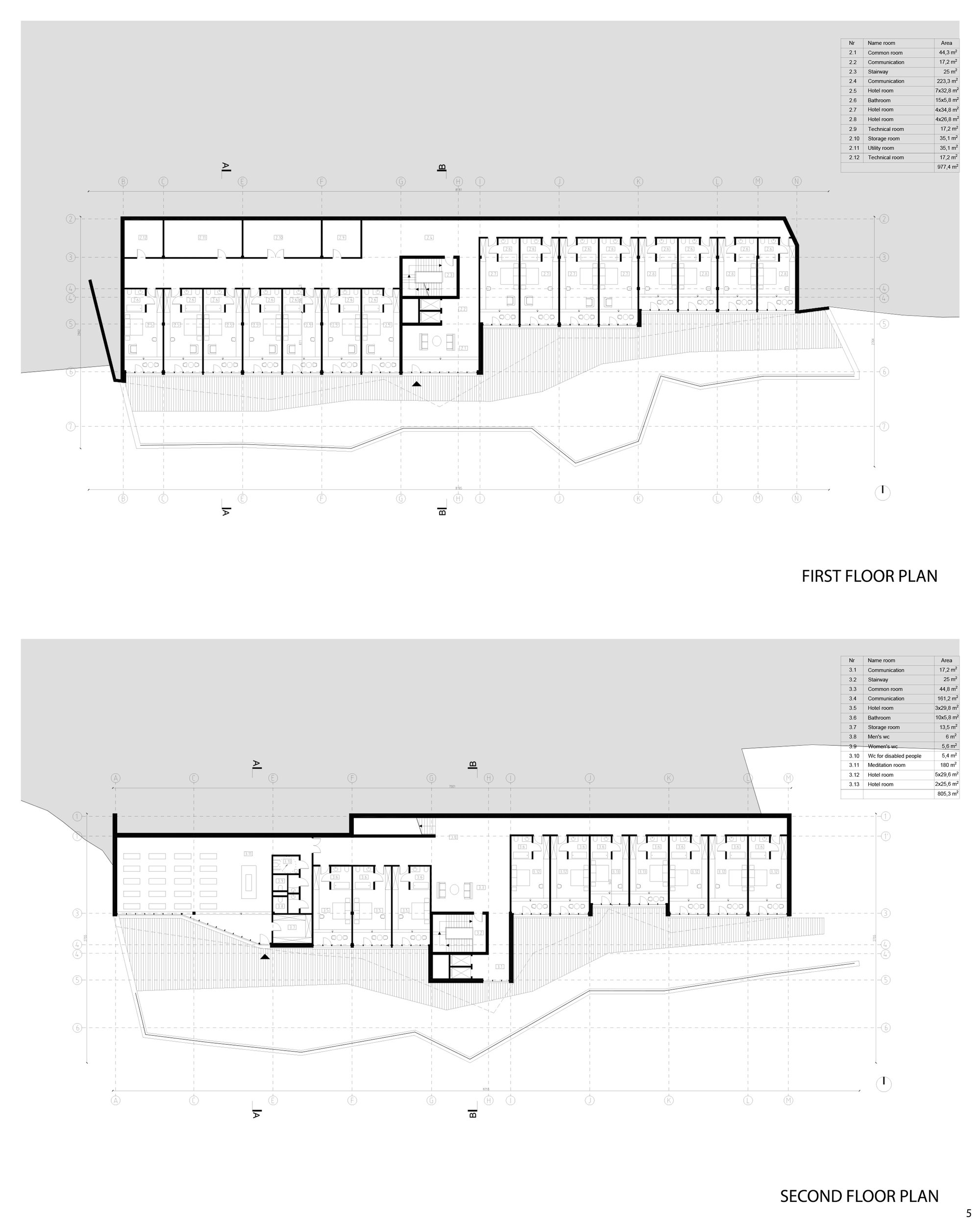 First and second floor plan