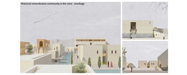 Historical remembrance community in the ruins - wreckage