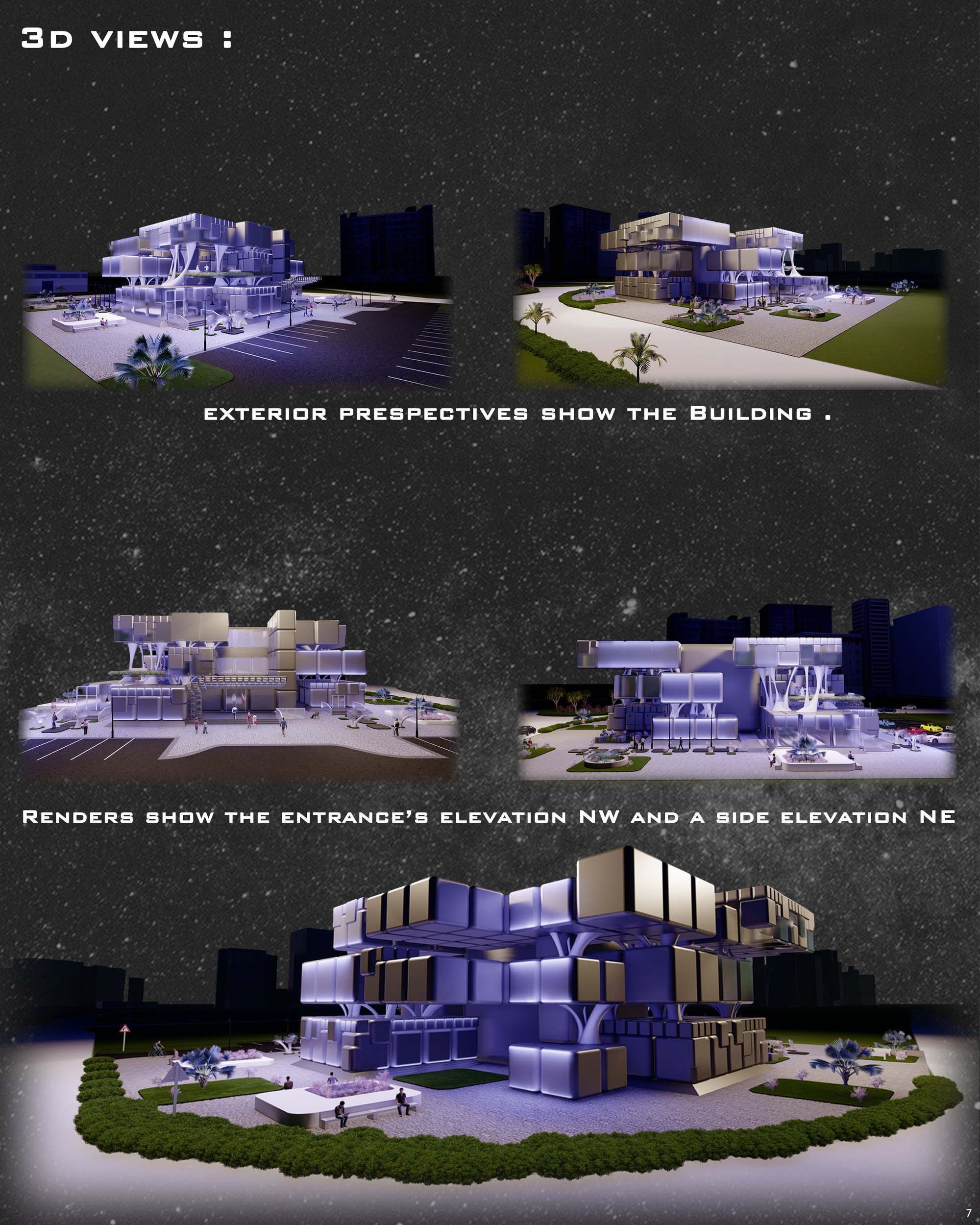 Exterior renders and elevations.
