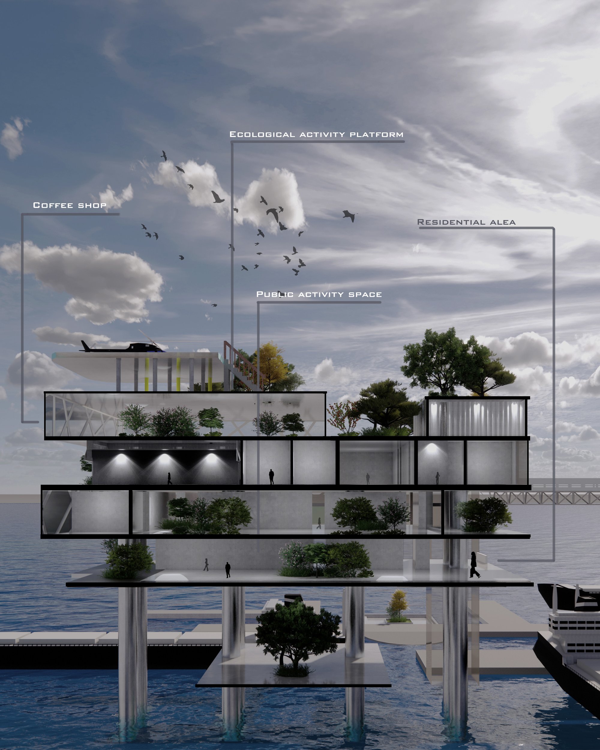 Profile view of residential area