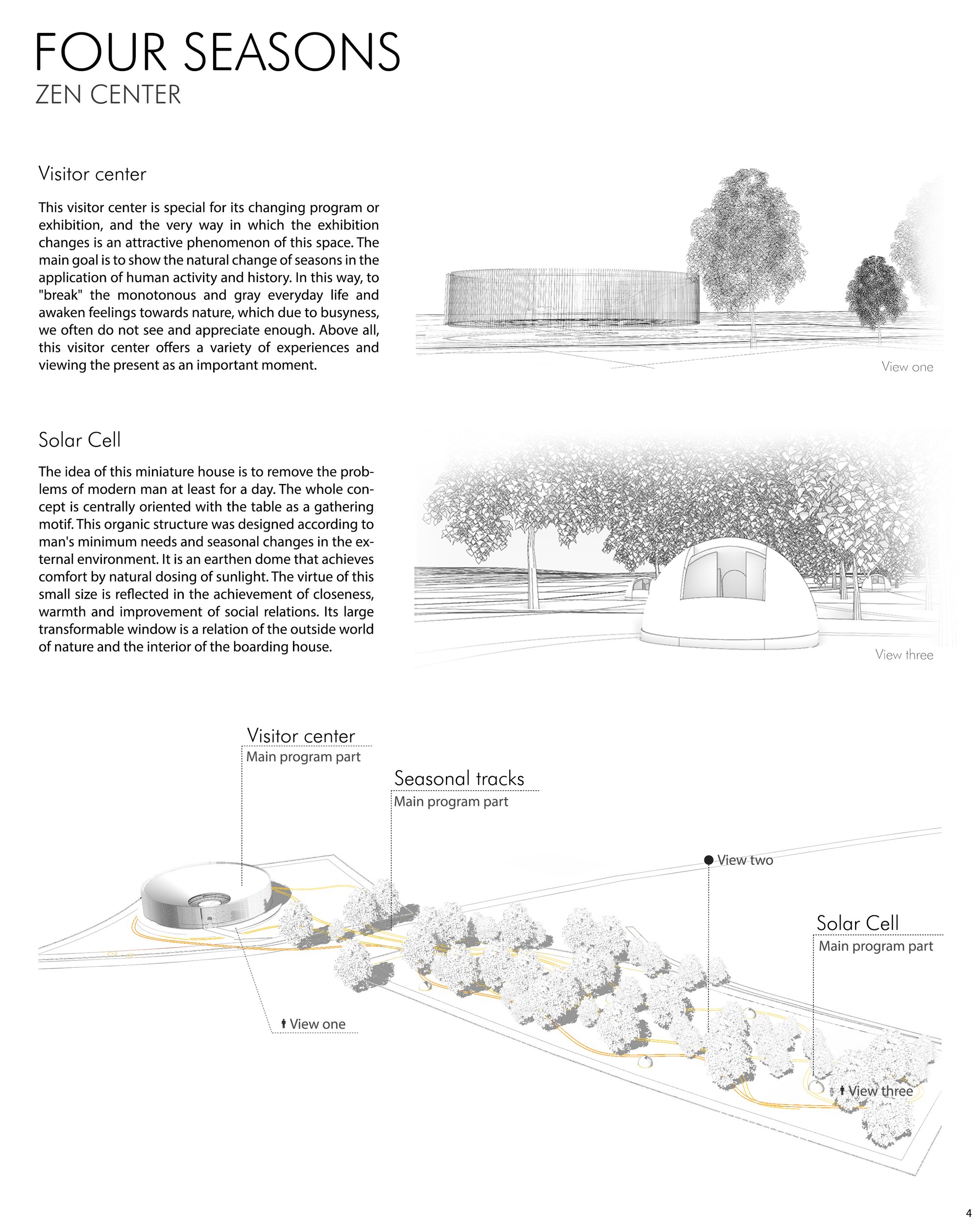 Perspective view/ Visitor center / Solar cell