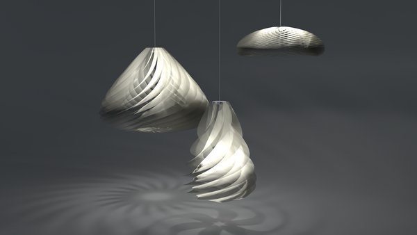 Glowing Ripple _ Paper Strip Lighting Fixture
