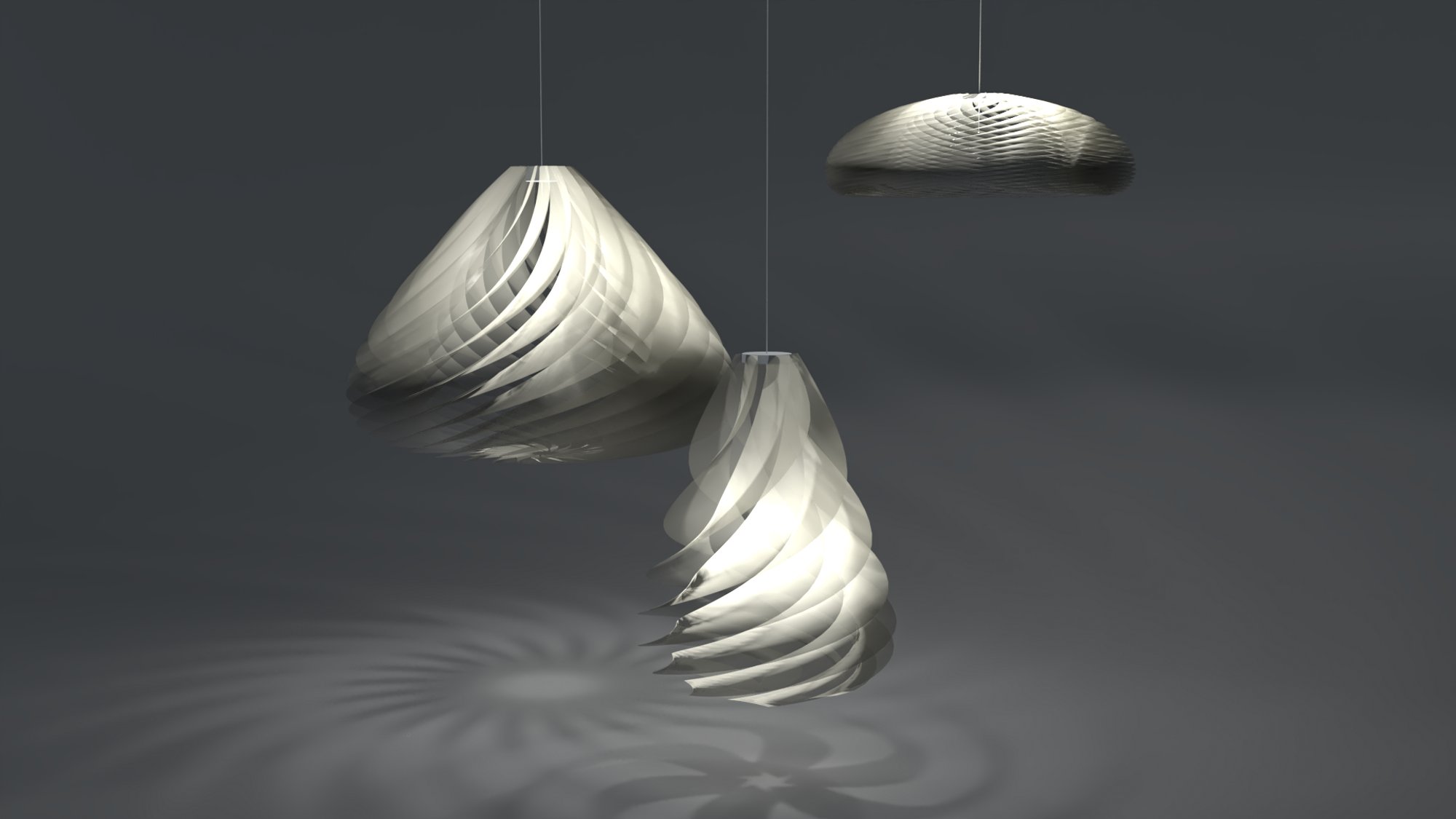 Glowing Ripple _ Paper Strip Lighting Fixture
