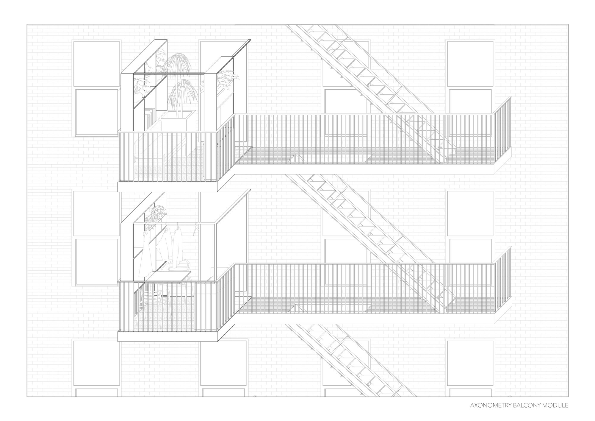 Axonometry Balcony Module