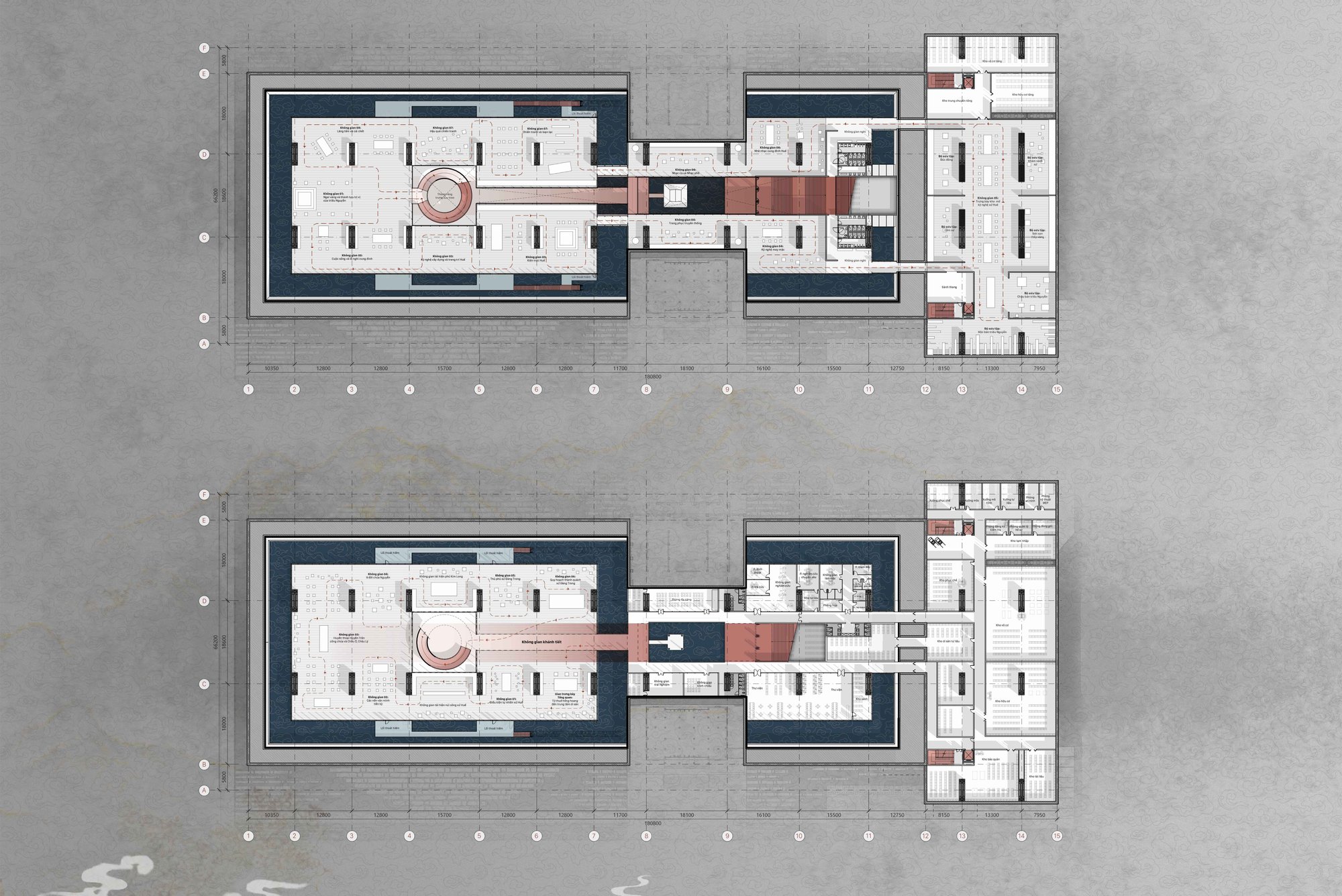 Plan B1 (above) and B2 (below)