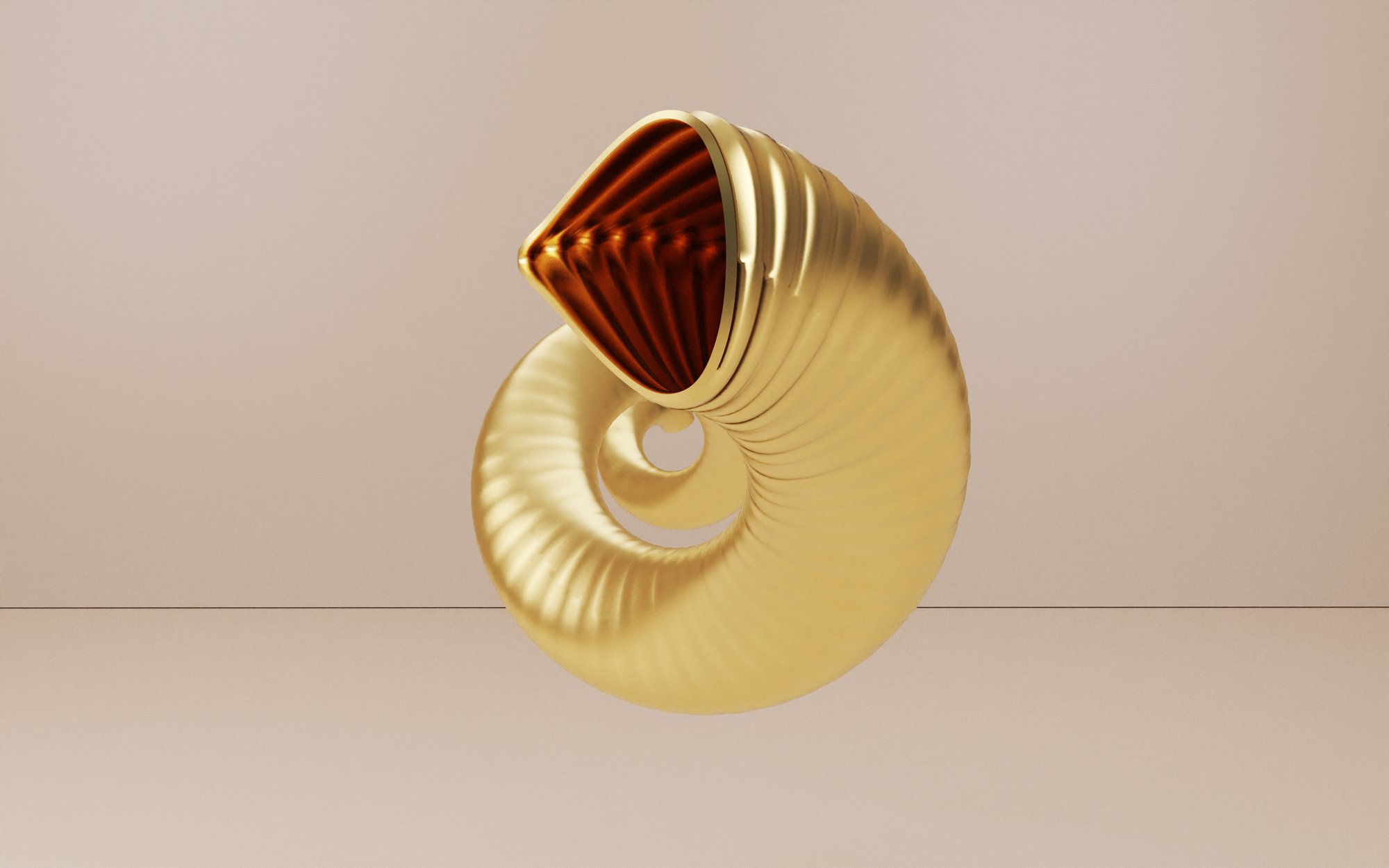 Rendered Image of a Kudu horn