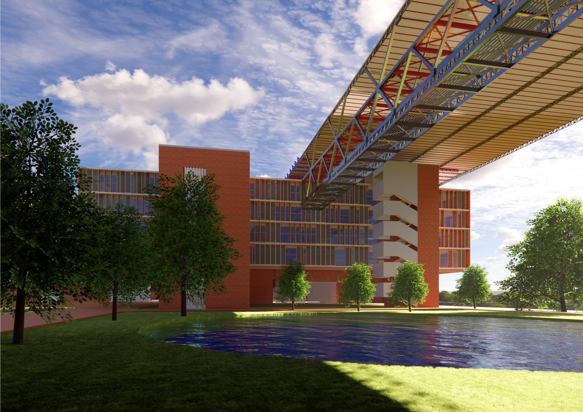 GREEN SPACES BETWEEN THE BUILDING