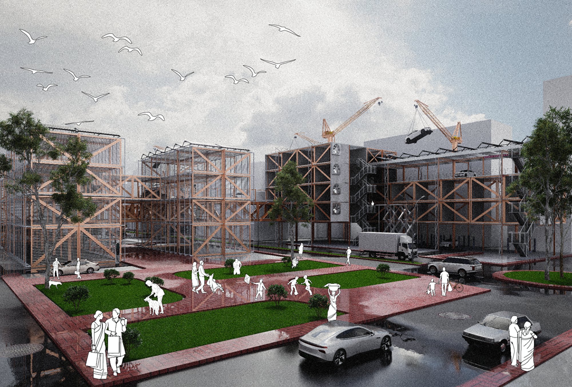 Community Space with Commercial and Service Module