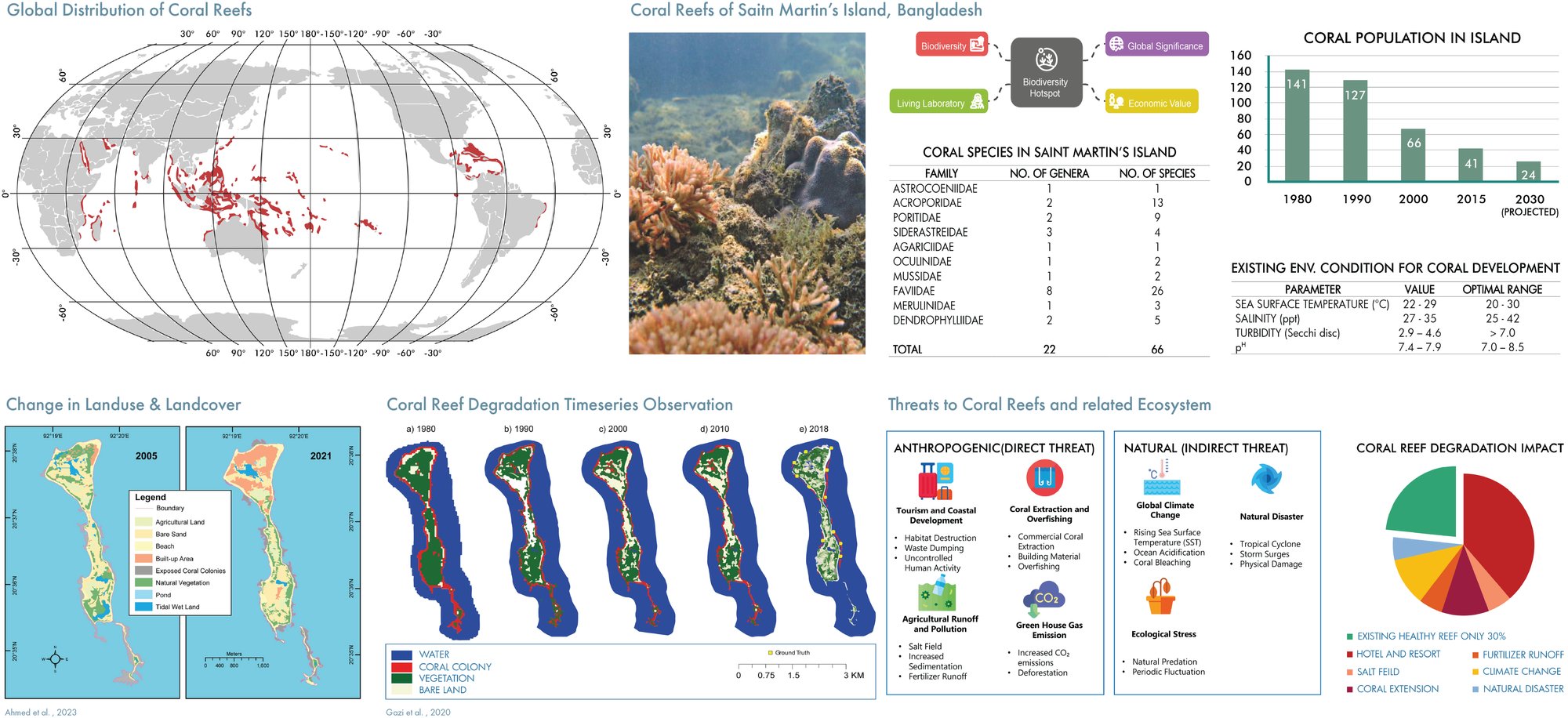 Abour Coral Reefs of Saint Martin's Island