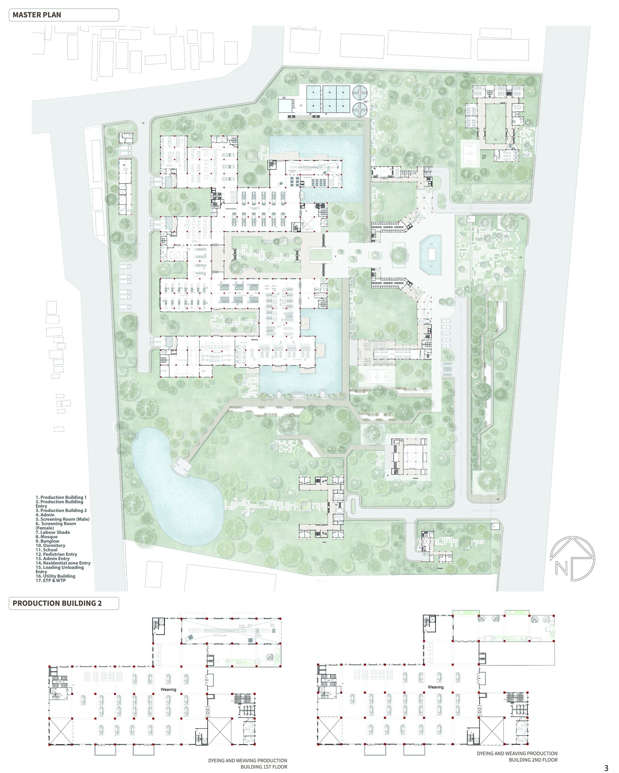 Master plan and Production Buidings' detail