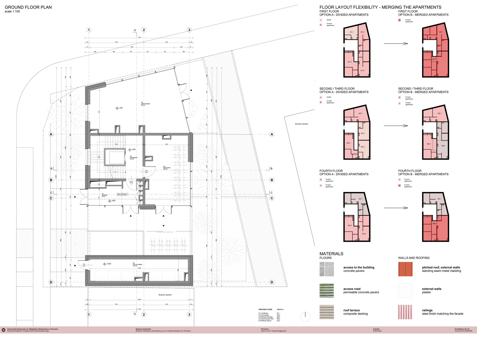 02 - Ground floor plan and apartment merging