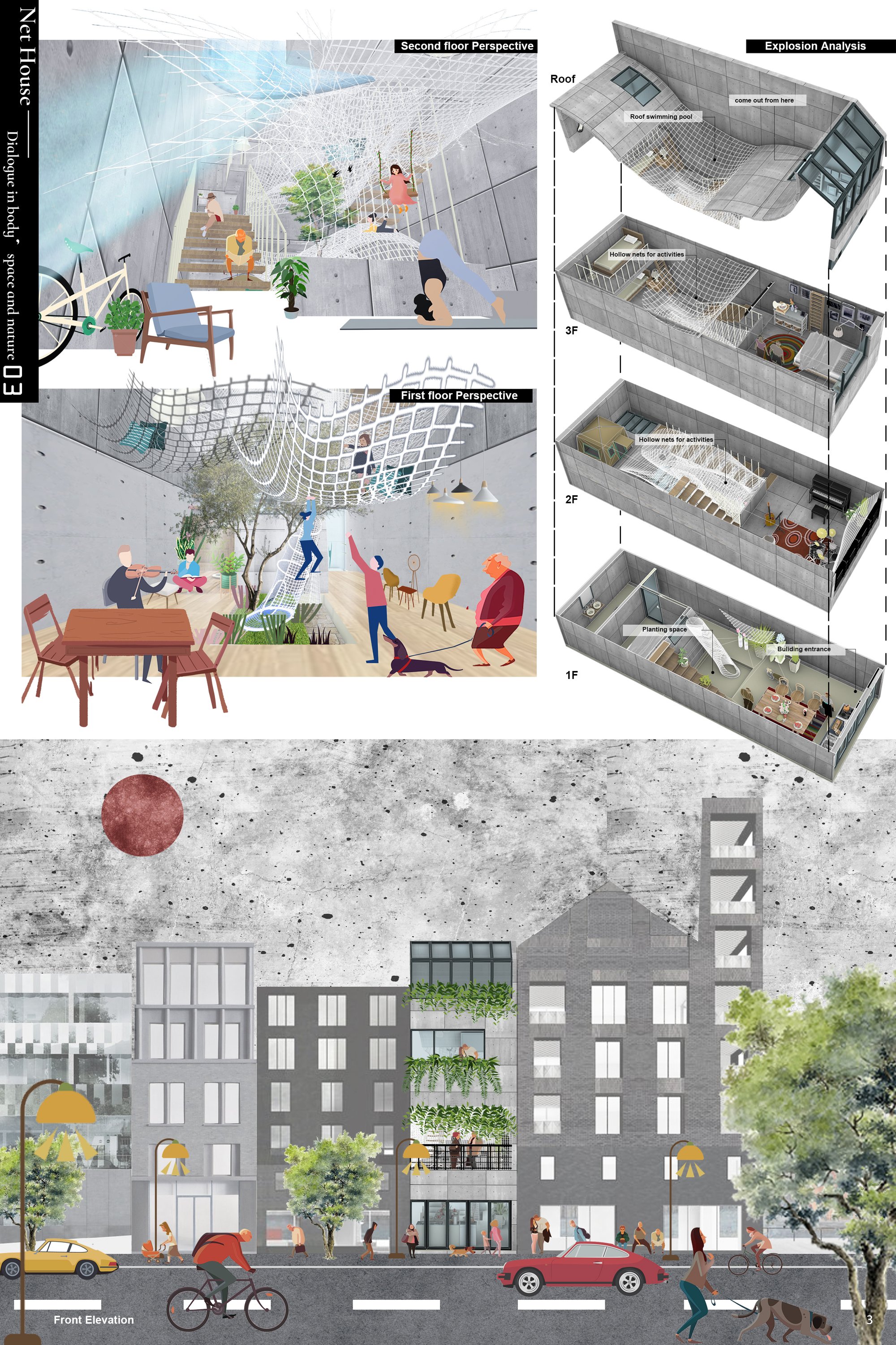 Net  House——Dialogue in body，space and nature 03
