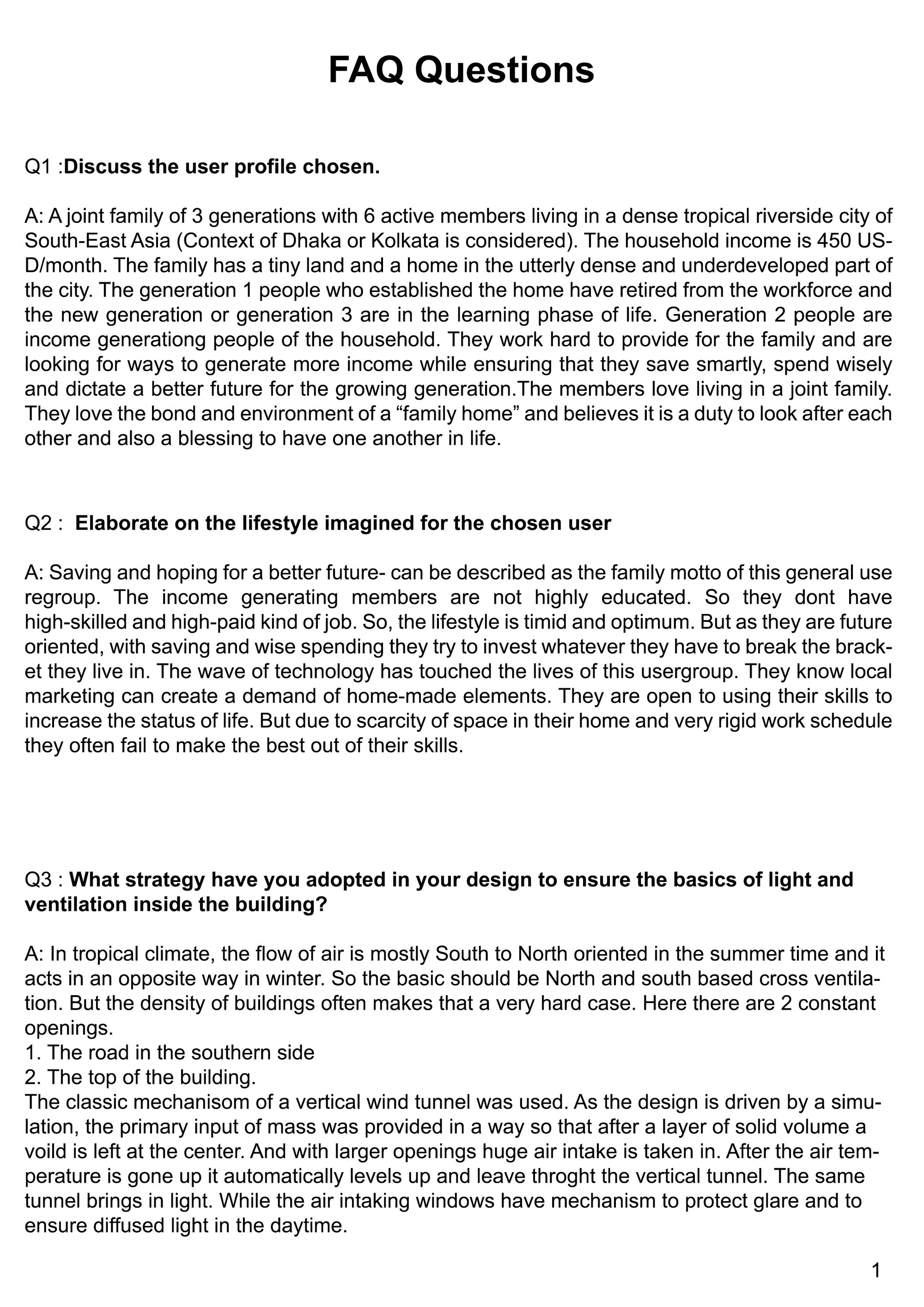 Questionnaire 1