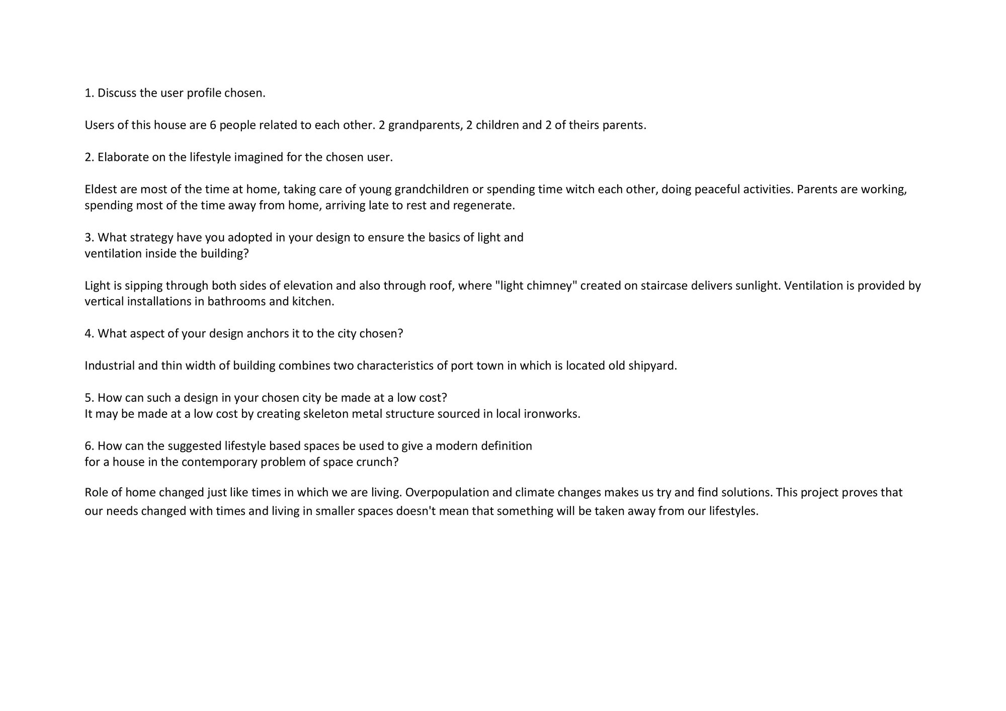 Answers to questions