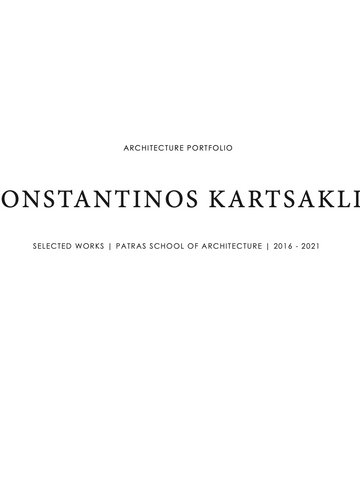 Architecture Portfolio - Kartsaklis Konstantinos