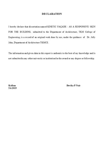 Kinetic Facade as a responsive skin for the building