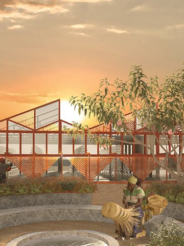 Social aquaponics farm idea