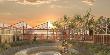 Social aquaponics farm idea