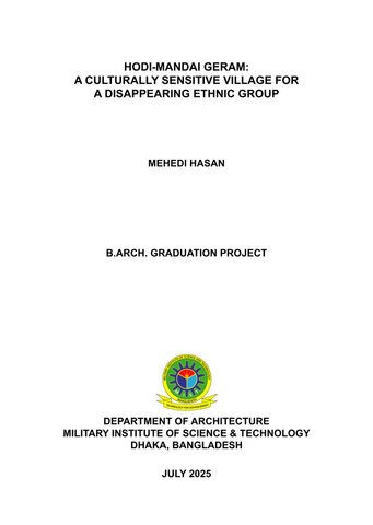 Hodi-Mandai Geram: A Culturally Sensitive Village for a Disappearing Ethnic Group