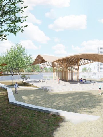 Bamboo tree pavilion