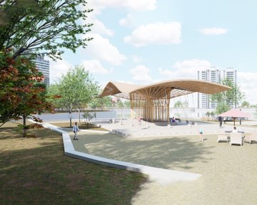 Bamboo tree pavilion