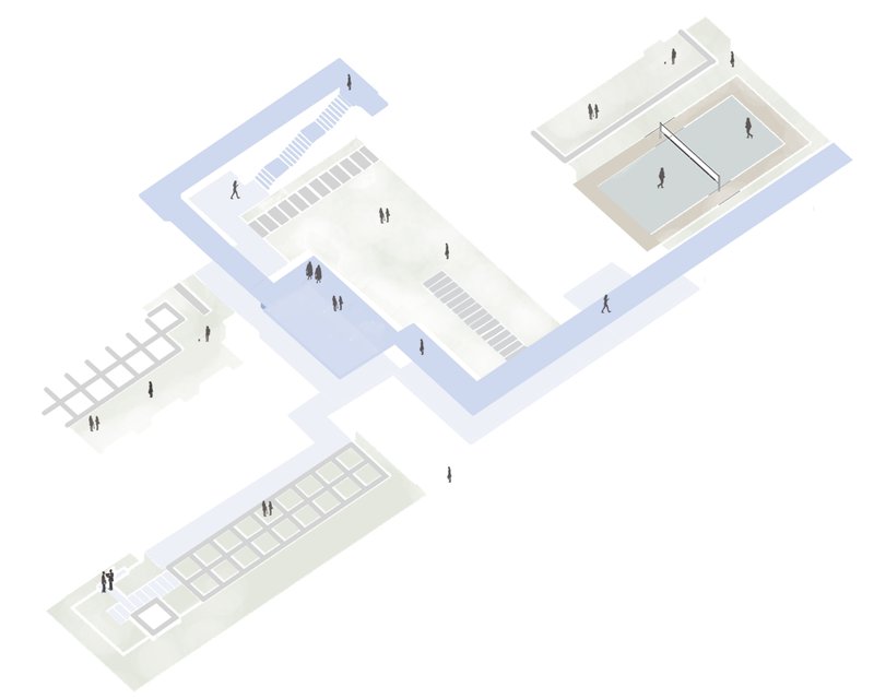 Isometric view of the nursing accommodation with circulation