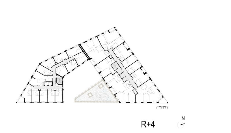 Fourth-floor plan of the social housing block