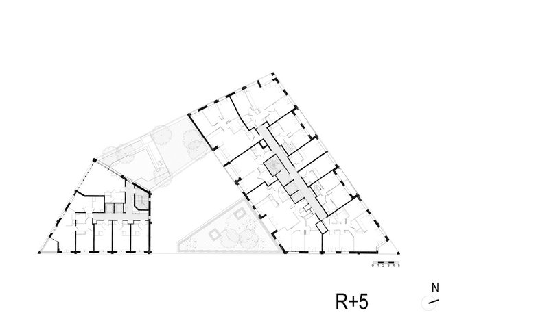 Fifth-floor plan of the social housing block