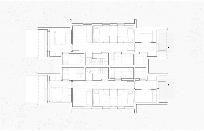 Floor plan, large unit, lower level