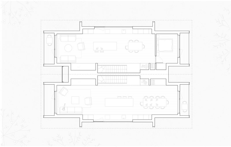 Floor plan, large unit, upper level